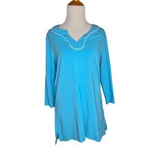 Coolibar Oceanview Tunic Top Blue UPF 50 Travel Outdoors Women Medium